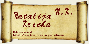 Natalija Krička vizit kartica